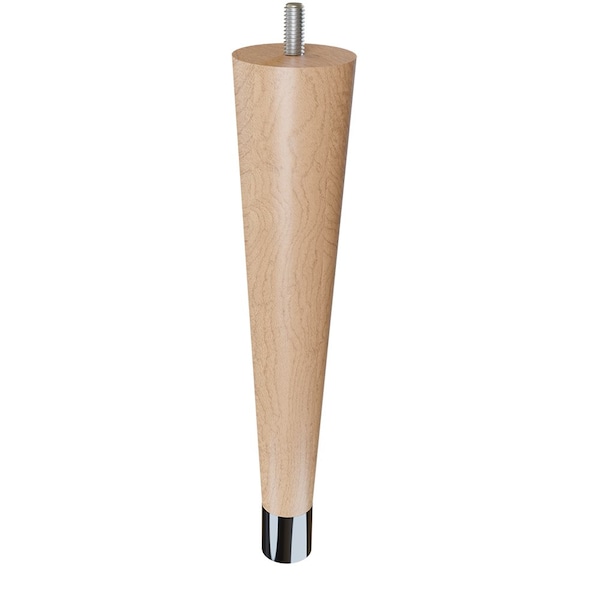 Designs Of Distinction 9" Round Tapered Leg with bolt and 1" Chrome Ferrule - Hardwood 01240009MACR6 - main